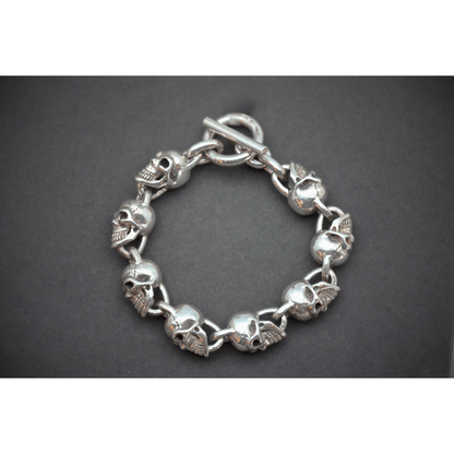 Sterling Silver Large Skull Bracelet