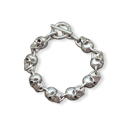 Sterling Silver Large Skull Bracelet 