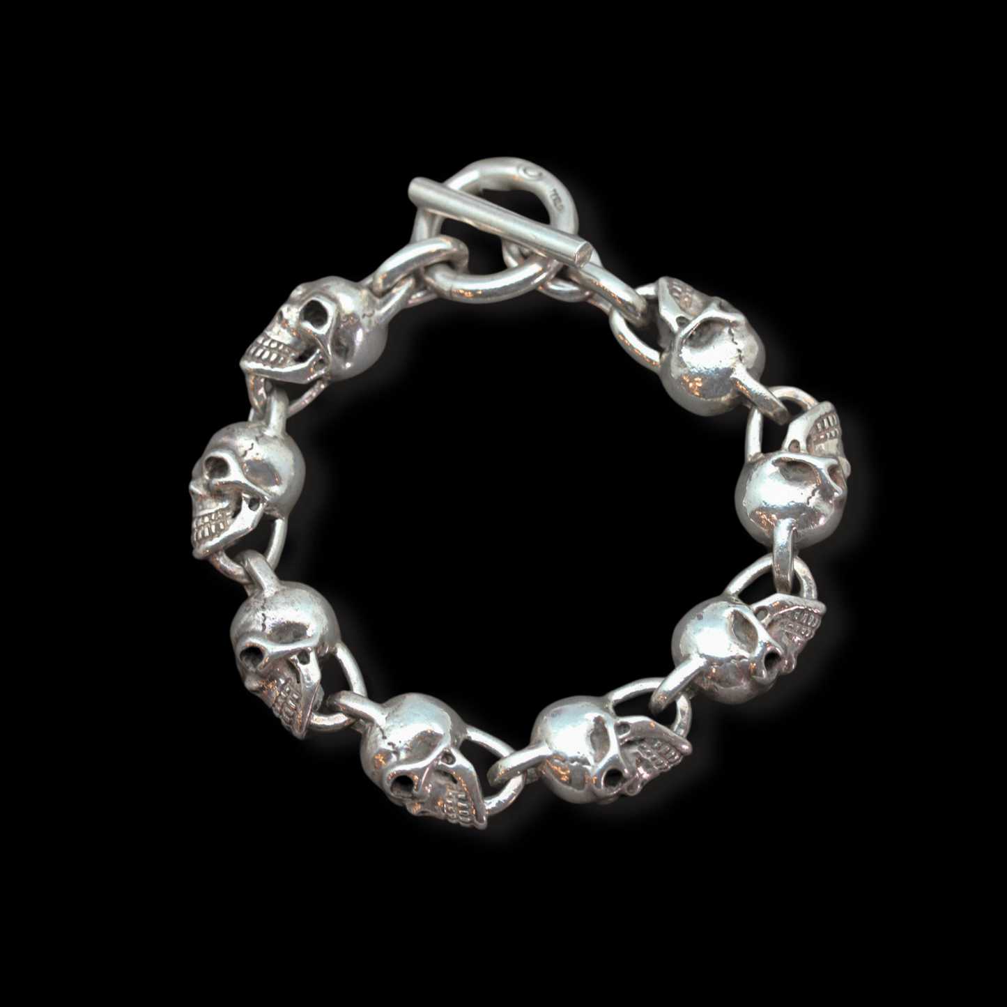 Sterling Silver Large Skull Bracelet