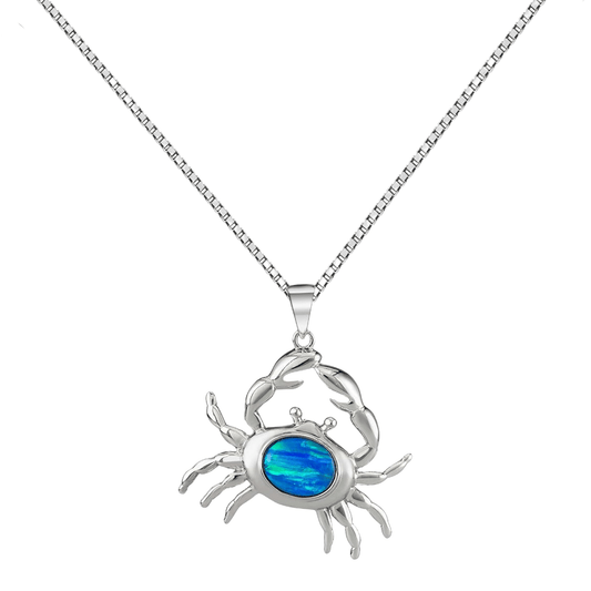 Sterling Silver Mosaic Blue Opal Crab Pendant Gold & Silver Pawn Shop