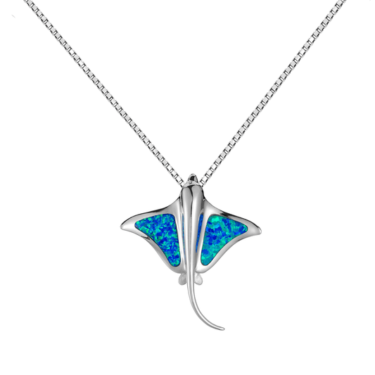 Sterling Silver Mosaic Blue Opal Stingray Pendant Gold & Silver Pawn Shop