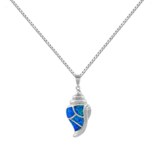Sterling Silver Mosaic Opal Conch Shell Pendant Gold & Silver Pawn Shop