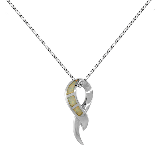 Sterling Silver Mosaic Opal Ribbon Pendant Gold & Silver Pawn Shop