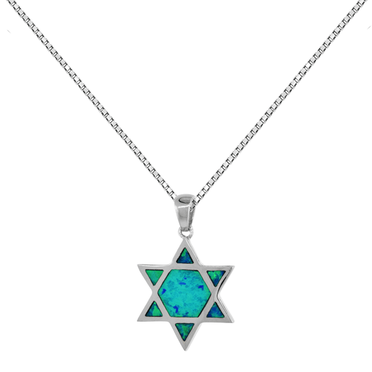 Sterling Silver Mosaic Opal Star of David Pendant Gold & Silver Pawn Shop