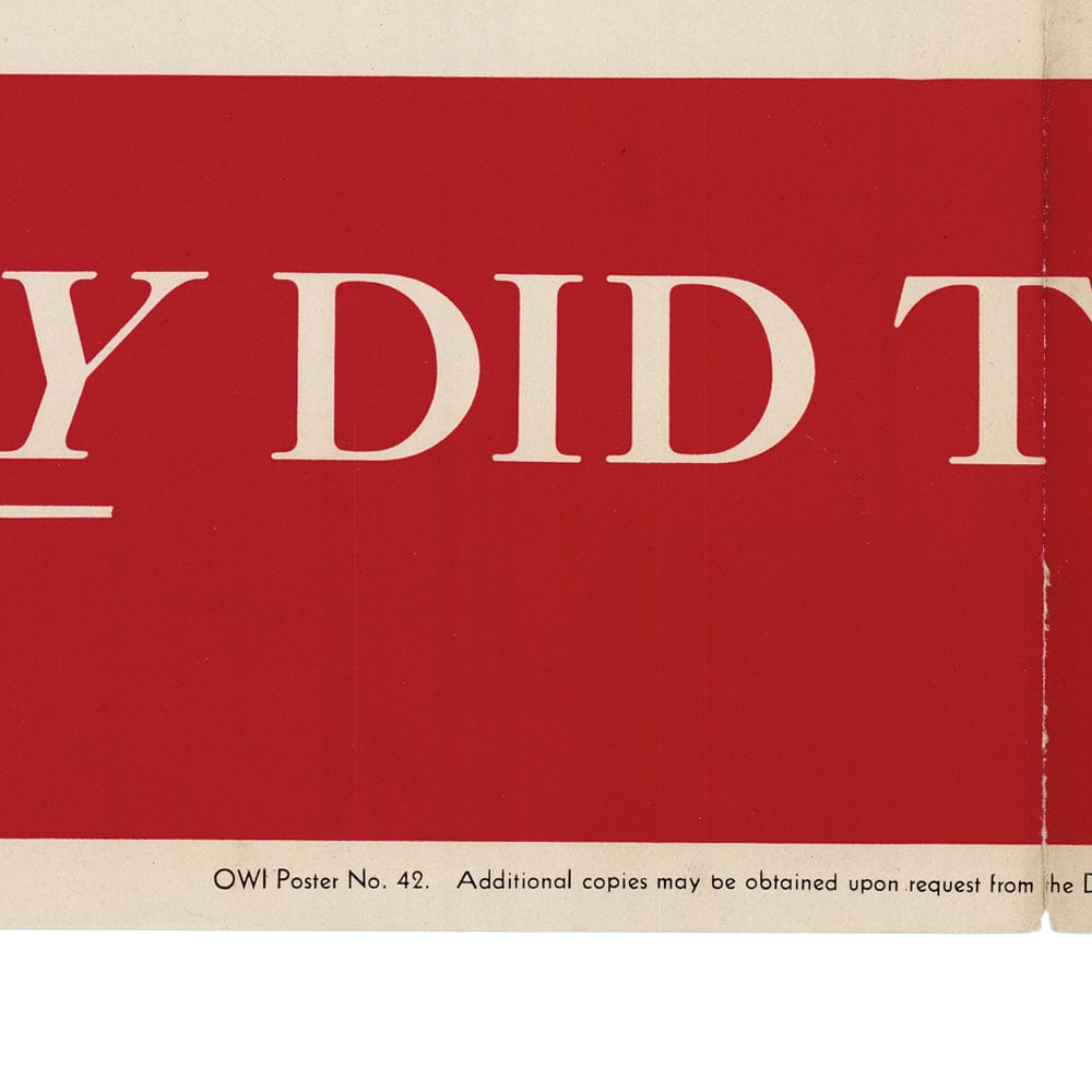 Original "They Did Their Part" 1943 OWI Poster No. 42 Art G S Pawn