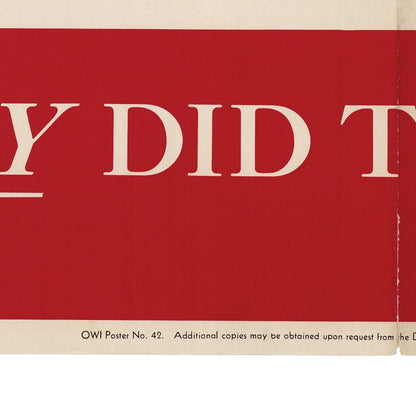 Original "They Did Their Part" 1943 OWI Poster No. 42 Art G S Pawn