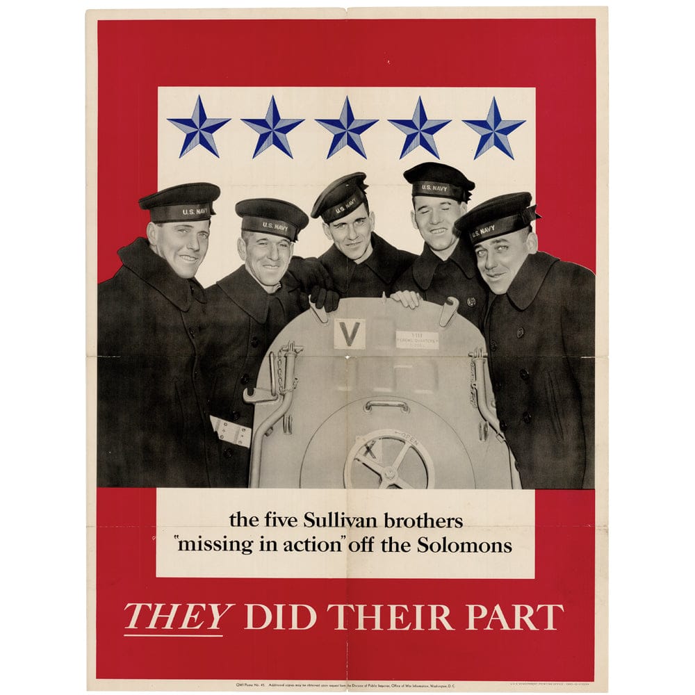 Original "They Did Their Part" 1943 OWI Poster No. 42 Art G S Pawn