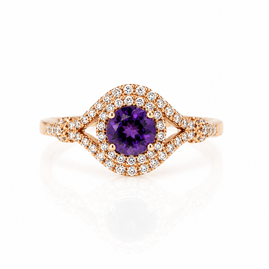 14K Rose Gold Tanzanite & Diamond Double Halo Ring
Gold & Silver Pawn Shop