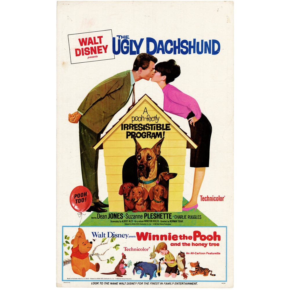 The Ugly Dachshund: Original Movie Window Card, 1966 Art G S Pawn