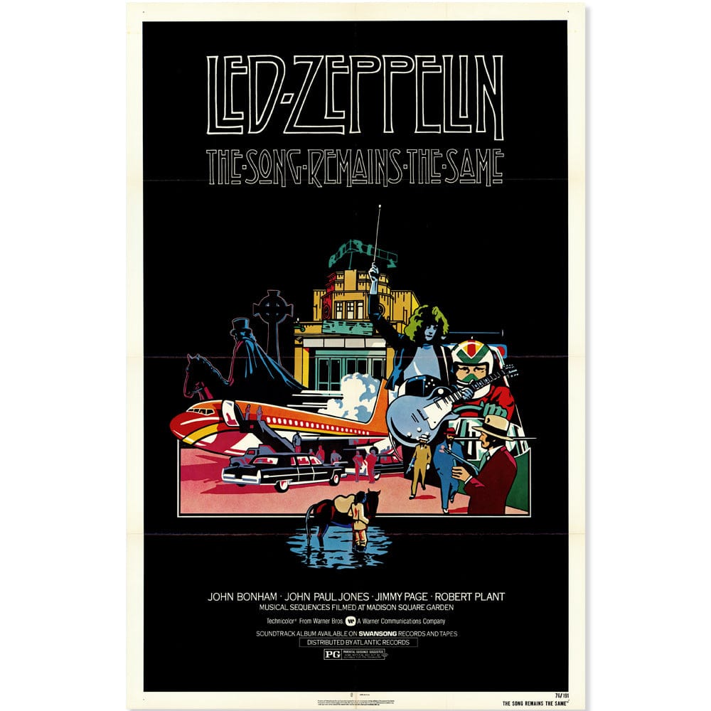 The Song Remains the Same : Original One Sheet Movie Poster, 1976 Art G S Pawn