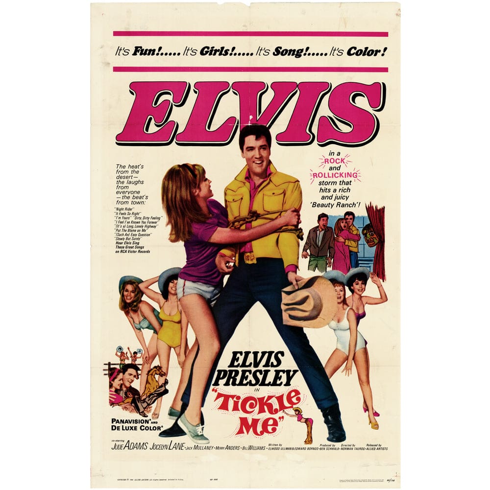 Tickle Me: Original One Sheet Movie Poster, 1965 Art G S Pawn