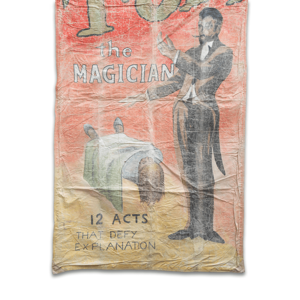 Tom the Magician DeWayne Bros. Circus Carnival Sign Gold & Silver Pawn Shop