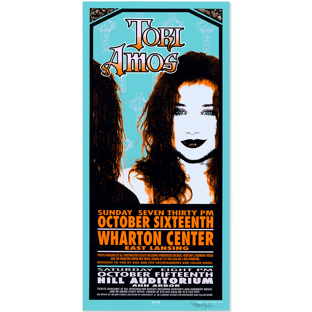 Tori Amos: Under the Pink Tour, 1994, Original Hand Signed Poster (Crosses)
