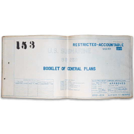 1943 U.S. Submarine SS 258 Booklet of General Plans Gold & Silver Pawn Shop