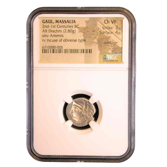 Gaul, Massalia AR Drachm Incuse NGC