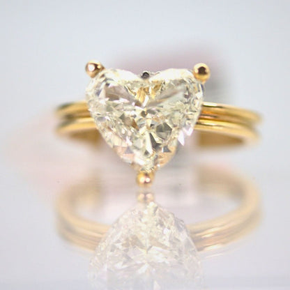 Heart Shaped Diamond 14k Ring 2.85 CTW Thumbnail