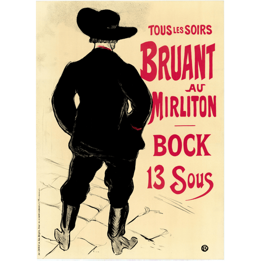 Henri de Toulouse-Lautrec, Tous Les Soirs, Bruant Au Mirliton, Bock 13 Sous