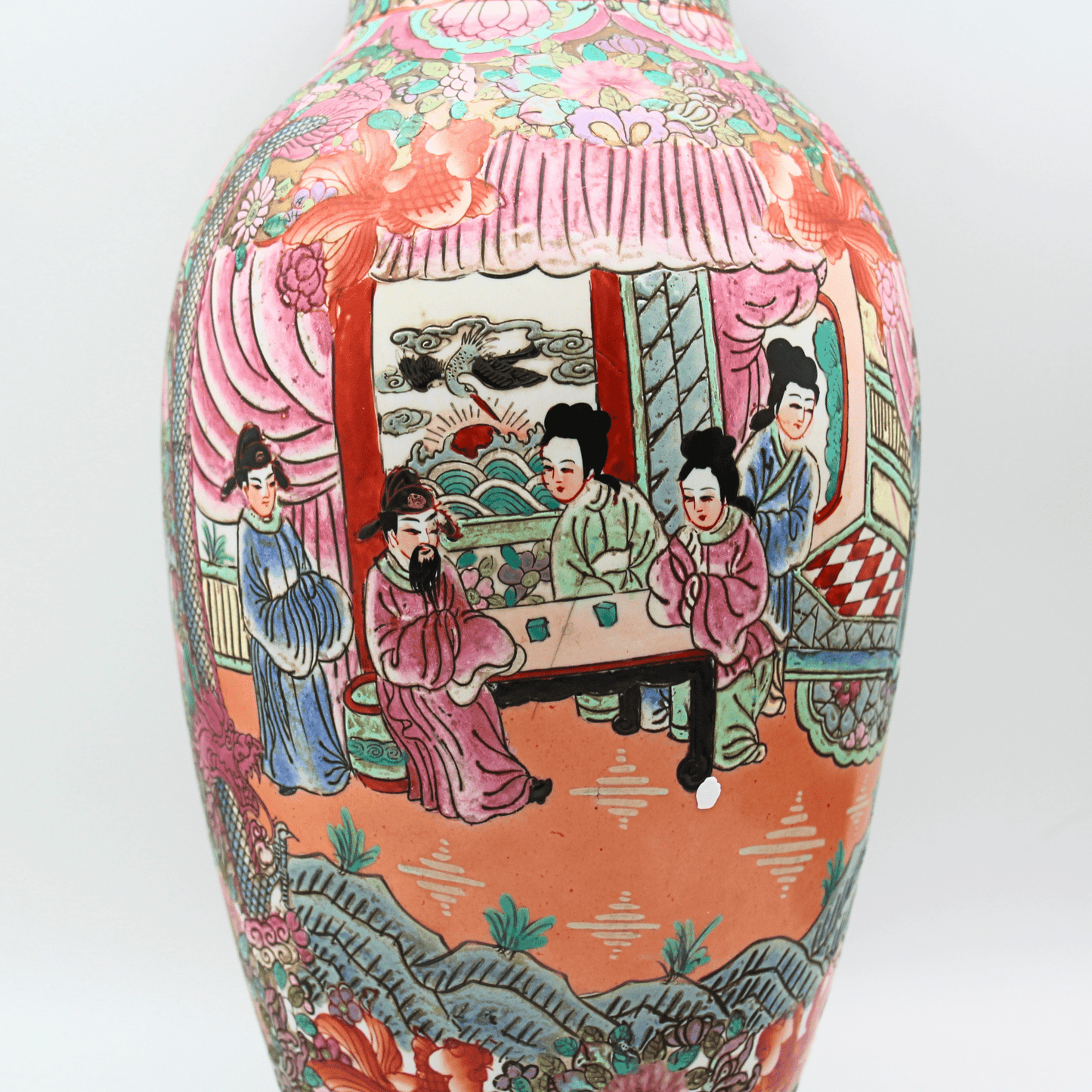 Large Chinese Hand Painted Vase