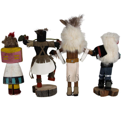 Vintage Kachina Doll Set of 4 Back