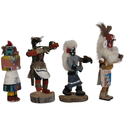 Vintage Kachina Doll Set of 4 Angle