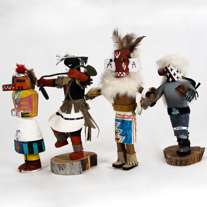 Vintage Kachina Doll Set of 4 Side