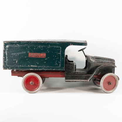 Vintage Buddy "L" Express Line Pressed Steel Delivery Truck Gold & Silver Pawn Shop