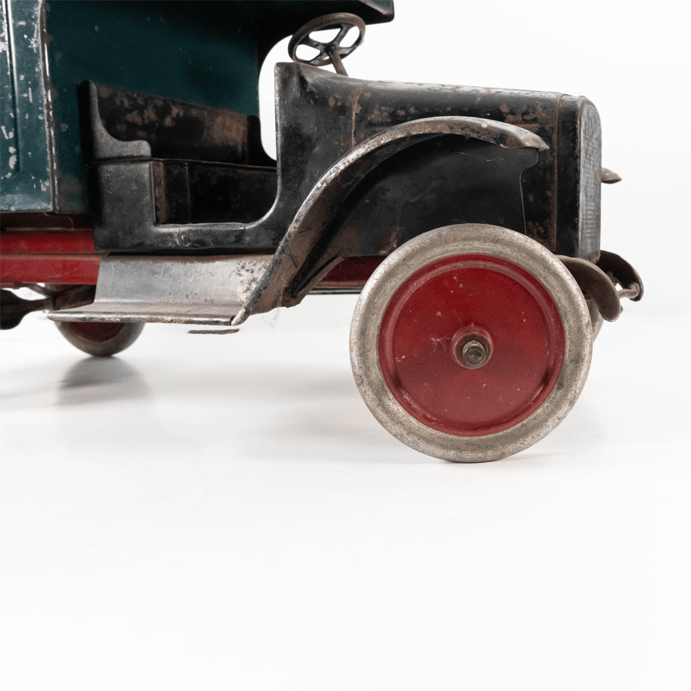 Vintage Buddy "L" Express Line Pressed Steel Delivery Truck Gold & Silver Pawn Shop