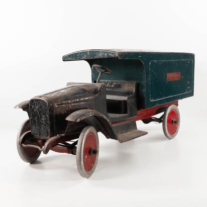 Vintage Buddy "L" Express Line Pressed Steel Delivery Truck Gold & Silver Pawn Shop