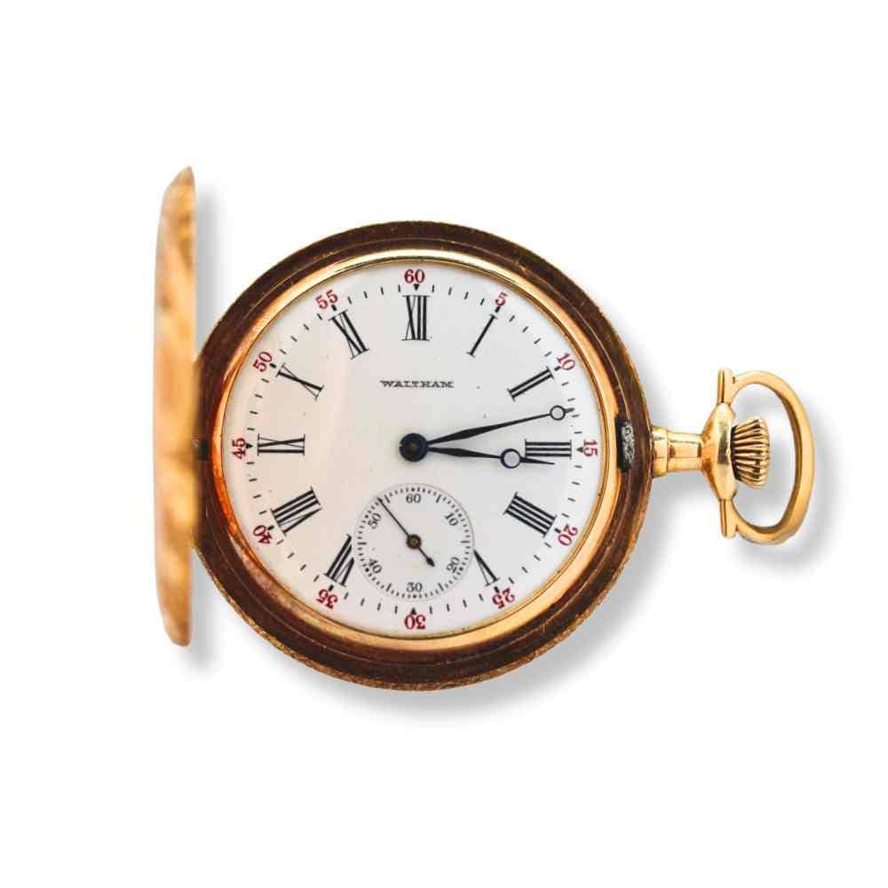 Waltham Riverside Full Hunter Gold Pocket Watch Thumbnail