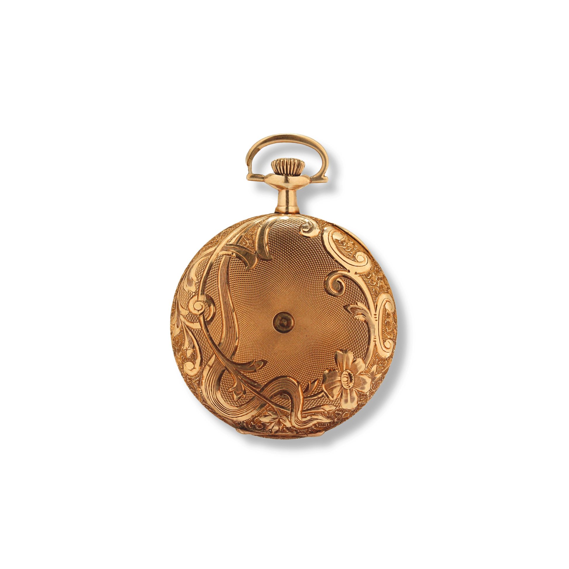 Waltham Riverside Full Hunter Gold Pocket Watch Rear View