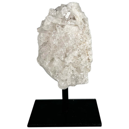 White Calcite Crystal Cluster on Stand