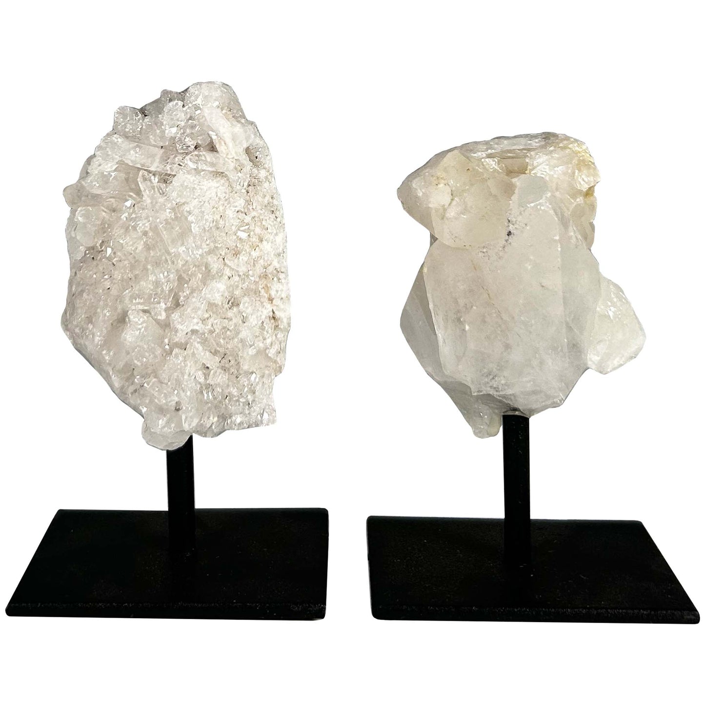 White Calcite Crystal Cluster on Stand