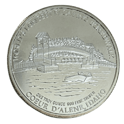 World's Longest Floating Boardwalk 1 Troy Oz .999 Fine Silver Coin Thumbnail 