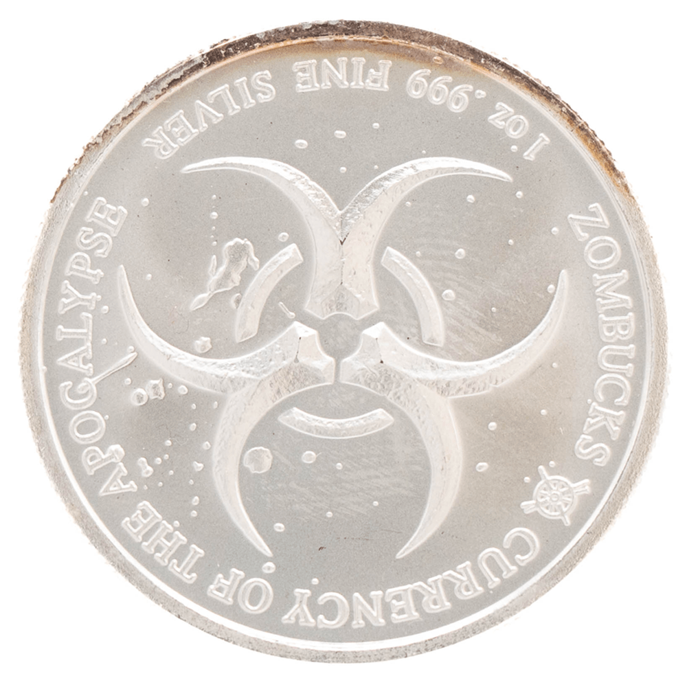1 oz .999 Fine Silver "Zombucks" Dollar Apocalypse Currency Round Gold & Silver Pawn Shop
