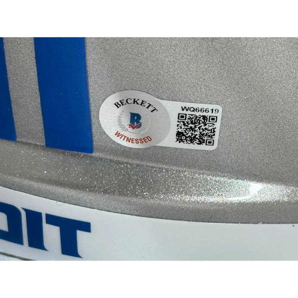 Aidan Hutchinson Autographed Detroit Lions Full Size Speed Helmet BAS Signed Helmet Inscriptagraphs Memorabilia