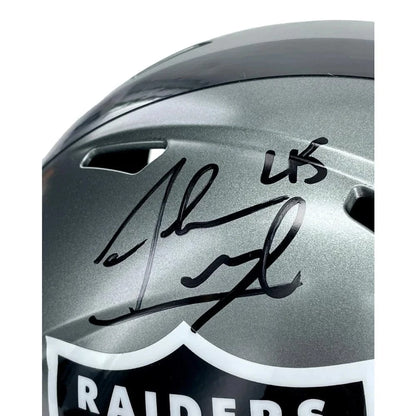Alec Ingold Signed Las Vegas Raiders FS Flash Helmet Inscribed COA Autographed Helmet Inscriptagraphs Memorabilia