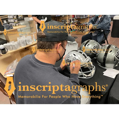 Alec Ingold Signed Las Vegas Raiders FS Flash Helmet Inscribed COA Autographed Helmet Inscriptagraphs Memorabilia