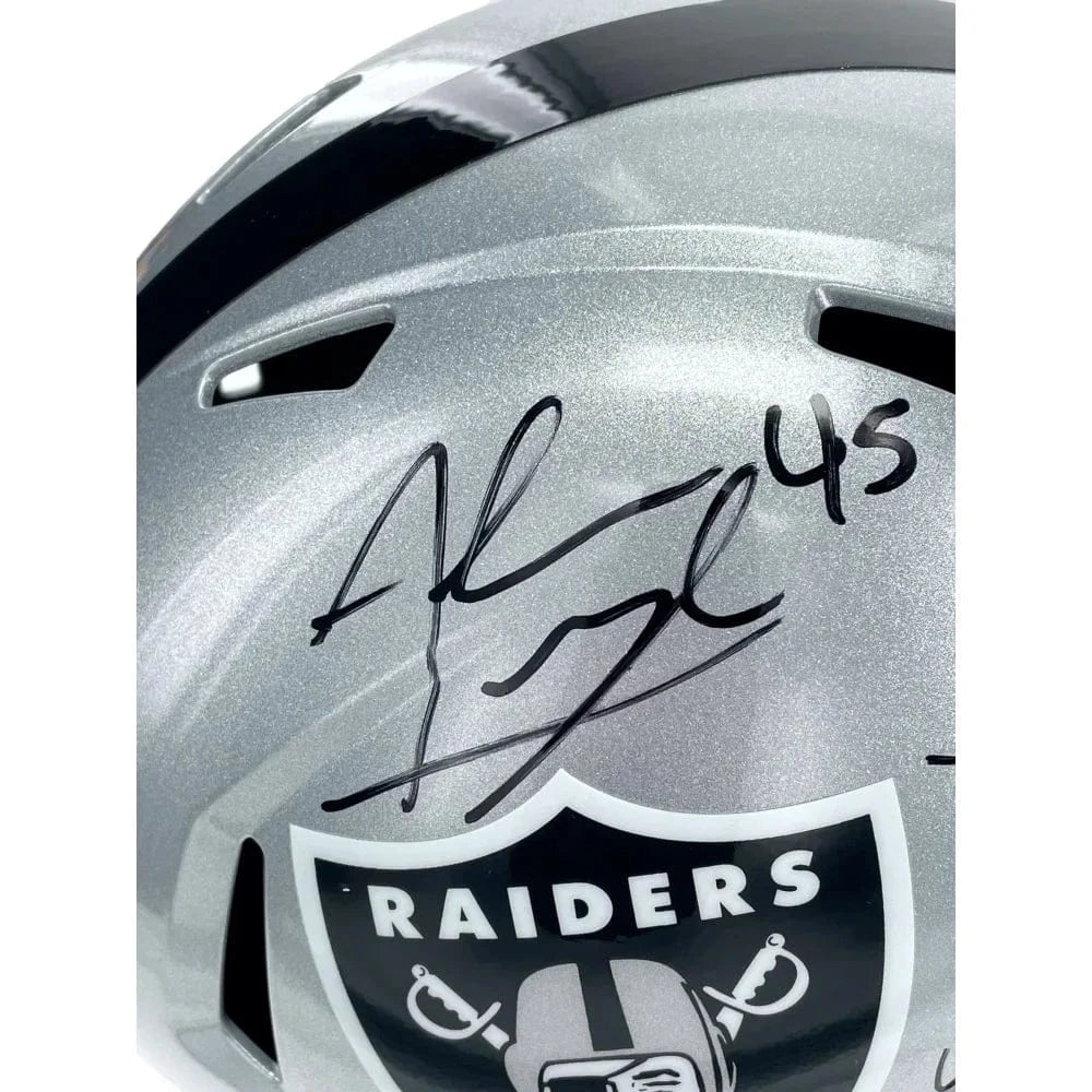 Alec Ingold Signed Las Vegas Raiders FS Helmet Inscribed COA Autographed Helmet Inscriptagraphs Memorabilia