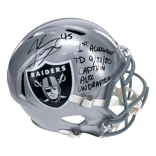 Alec Ingold Signed Las Vegas Raiders FS Helmet Inscribed COA Autographed Helmet Inscriptagraphs Memorabilia