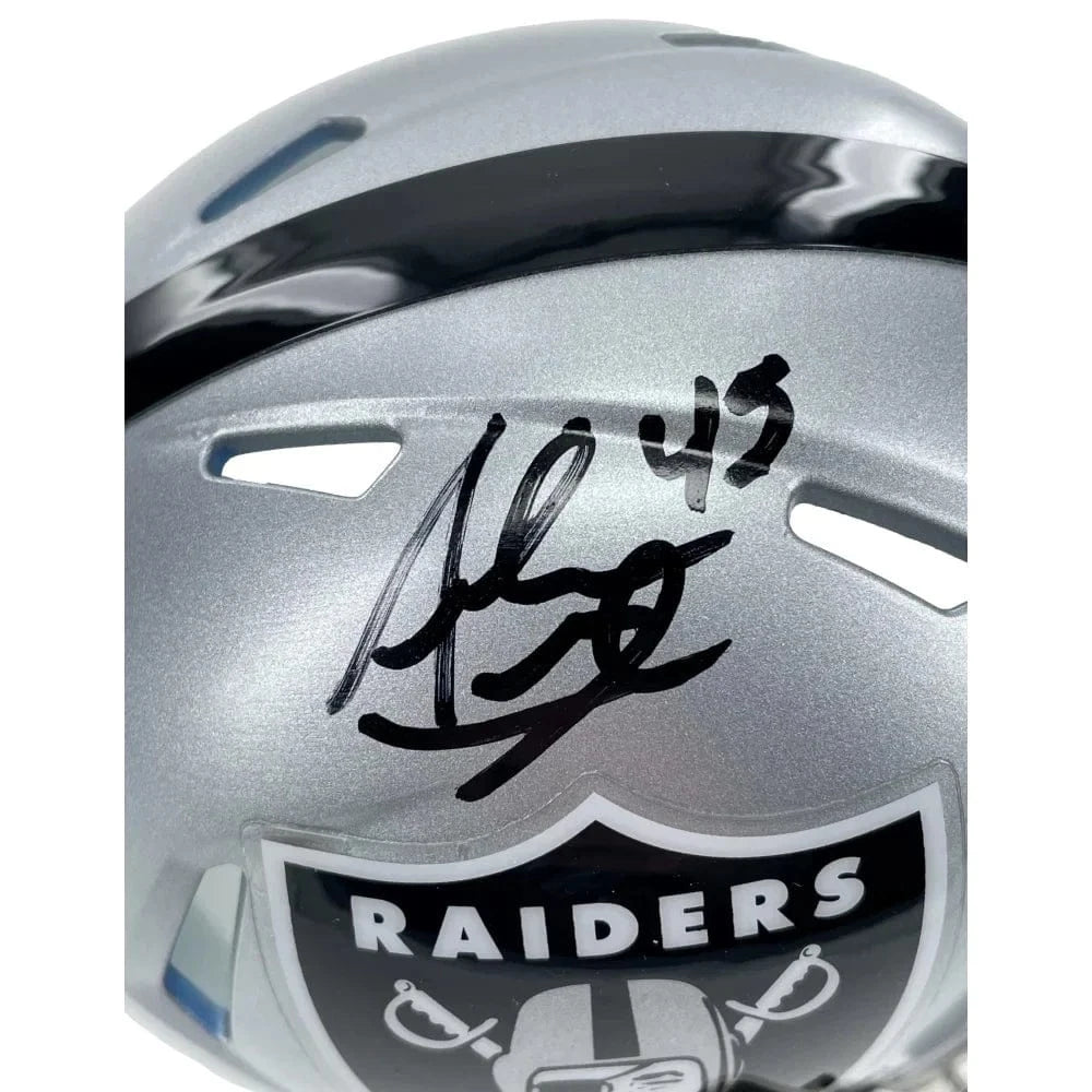 Alec Ingold Signed Las Vegas Raiders Mini Helmet Inscribed COA Autographed Oakland Helmet Inscriptagraphs Memorabilia