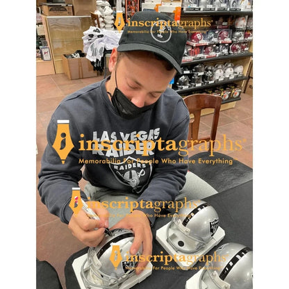 Alec Ingold Signed Las Vegas Raiders Mini Helmet Inscribed COA Autographed Oakland Helmet Inscriptagraphs Memorabilia