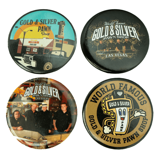 Gold and Silver Pawn Shop Button Pins Gold & Silver Pawn Shop