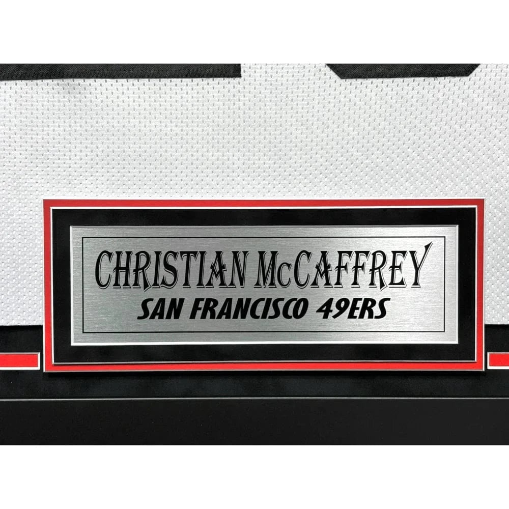 Christian Mccaffrey Autographed San Francisco 49ers Jersey Framed BAS Signed Niners framed jersey Inscriptagraphs Memorabilia