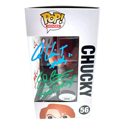 Chucky Funko Pop #56 Signed X3 Ed Gale Alex Vincent Edan Gross JSA COA Autographed Child's Play Funko Pop Inscriptagraphs Memorabilia