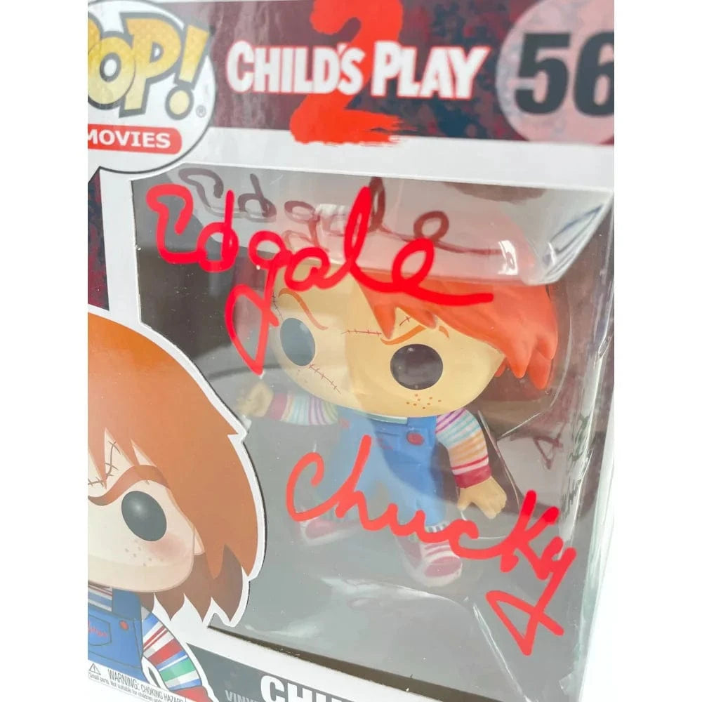 Chucky Funko Pop #56 Signed X3 Ed Gale Alex Vincent Edan Gross JSA COA Autographed Child's Play Funko Pop Inscriptagraphs Memorabilia