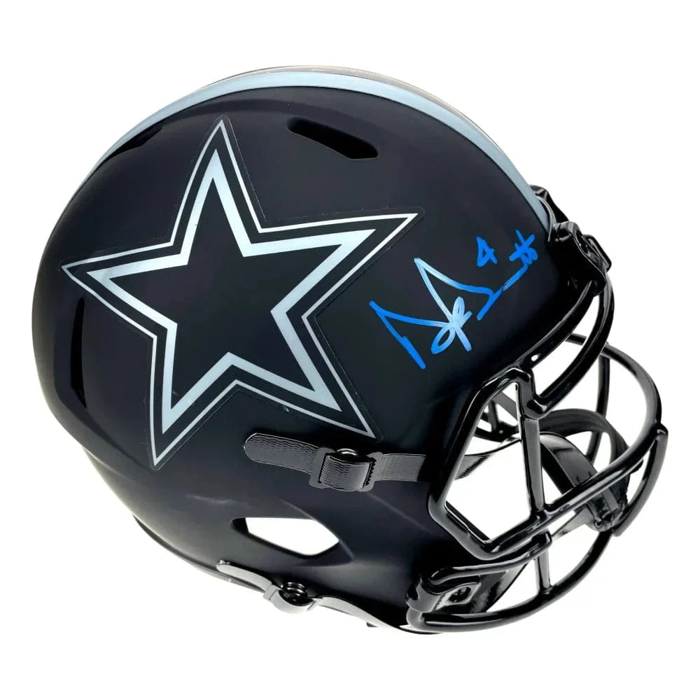 Dak Prescott Autographed Dallas Cowboys F/S Speed Eclipse Helmet BAS Signed Helmet Inscriptagraphs Memorabilia