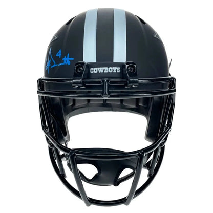 Dak Prescott Autographed Dallas Cowboys F/S Speed Eclipse Helmet BAS Signed Helmet Inscriptagraphs Memorabilia