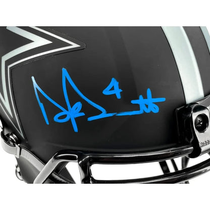 Dak Prescott Autographed Dallas Cowboys F/S Speed Eclipse Helmet BAS Signed Helmet Inscriptagraphs Memorabilia