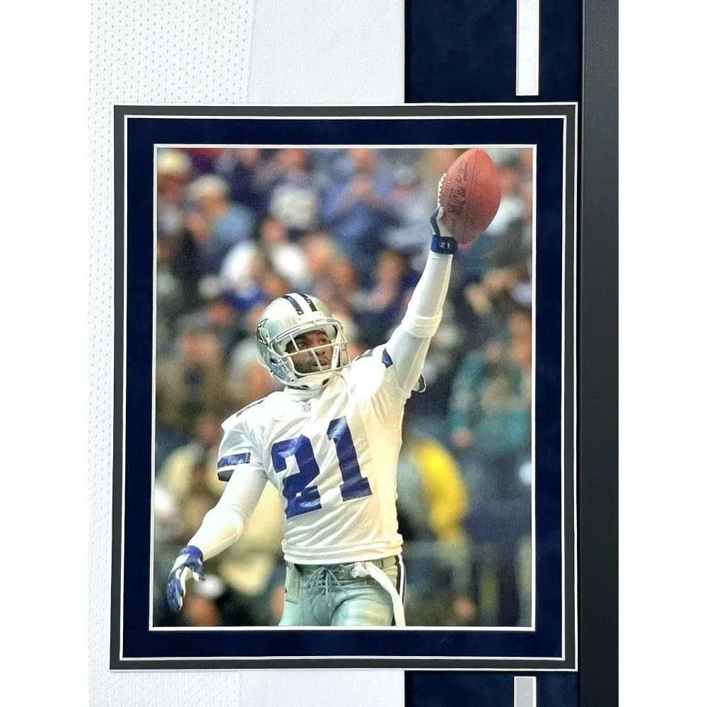 Deion Sanders Autographed Dallas Cowboys Jersey Framed BAS Signed Memorabilia framed jersey Inscriptagraphs Memorabilia