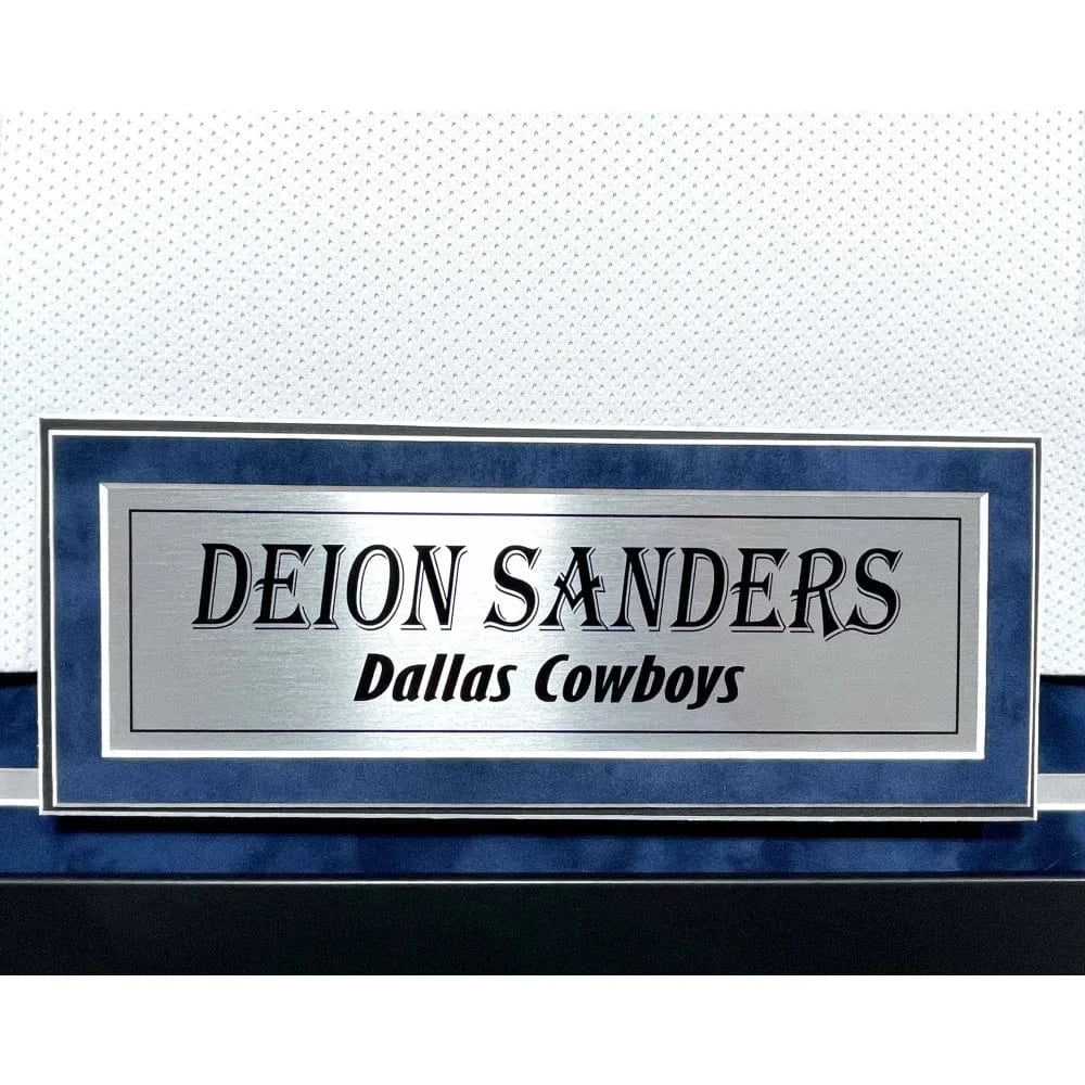 Deion Sanders Autographed Dallas Cowboys Jersey Framed BAS Signed Memorabilia framed jersey Inscriptagraphs Memorabilia